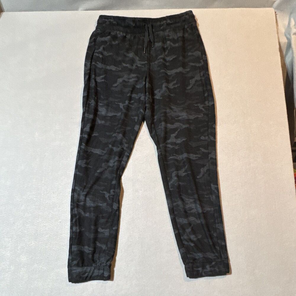 Kyodan Women's Gray Black Camo Jogger Pants S Activewear Casual Drawstring
